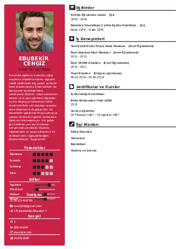 Sınıf Öğretmeni Cv Örnekleri cv indir